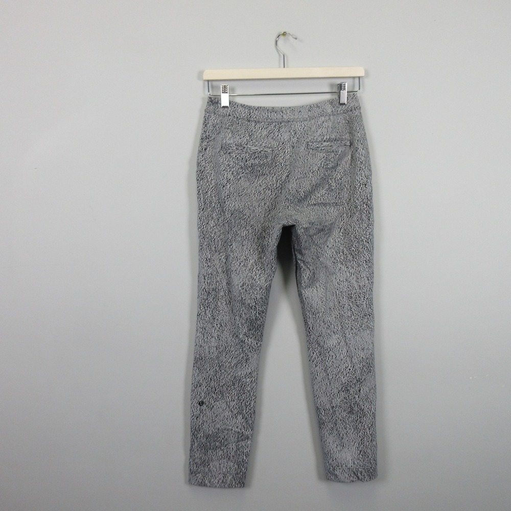 Lululemon Women's Jet Crop * Drawstring* Black White Textured Casual Pants Sz 4 - Picture 10 of 14